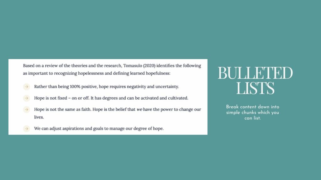 Blog formatting tips - make bulleted lists