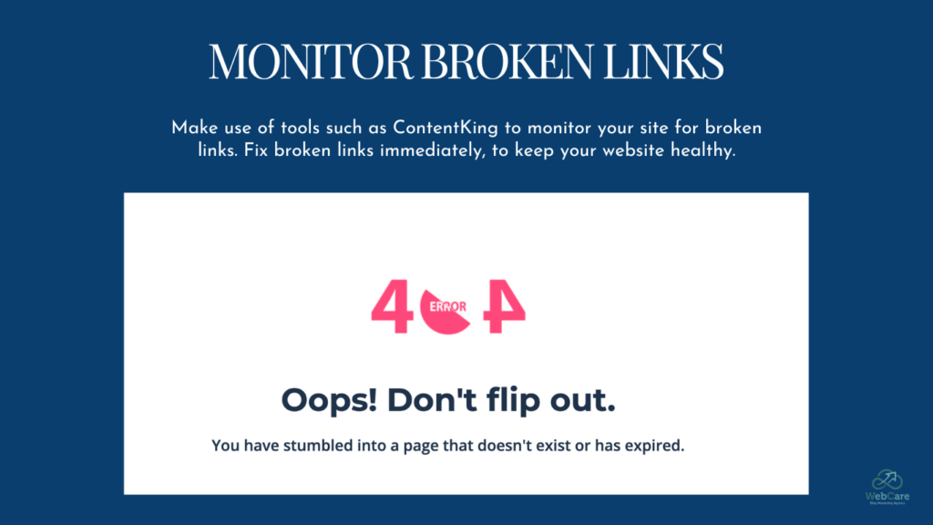 Monitor your site for broken links to create a user-friendly website