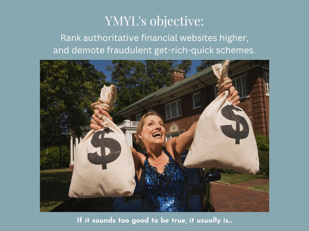 The meaning of YMYL - helping consumers make wise financial decisions.